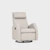 F-10 recliner-mekanismituoli verhoiltuna vaaleanruskealla kankaalla ja keinumekanismilla, tuotekuva viistosti kuvattuna.