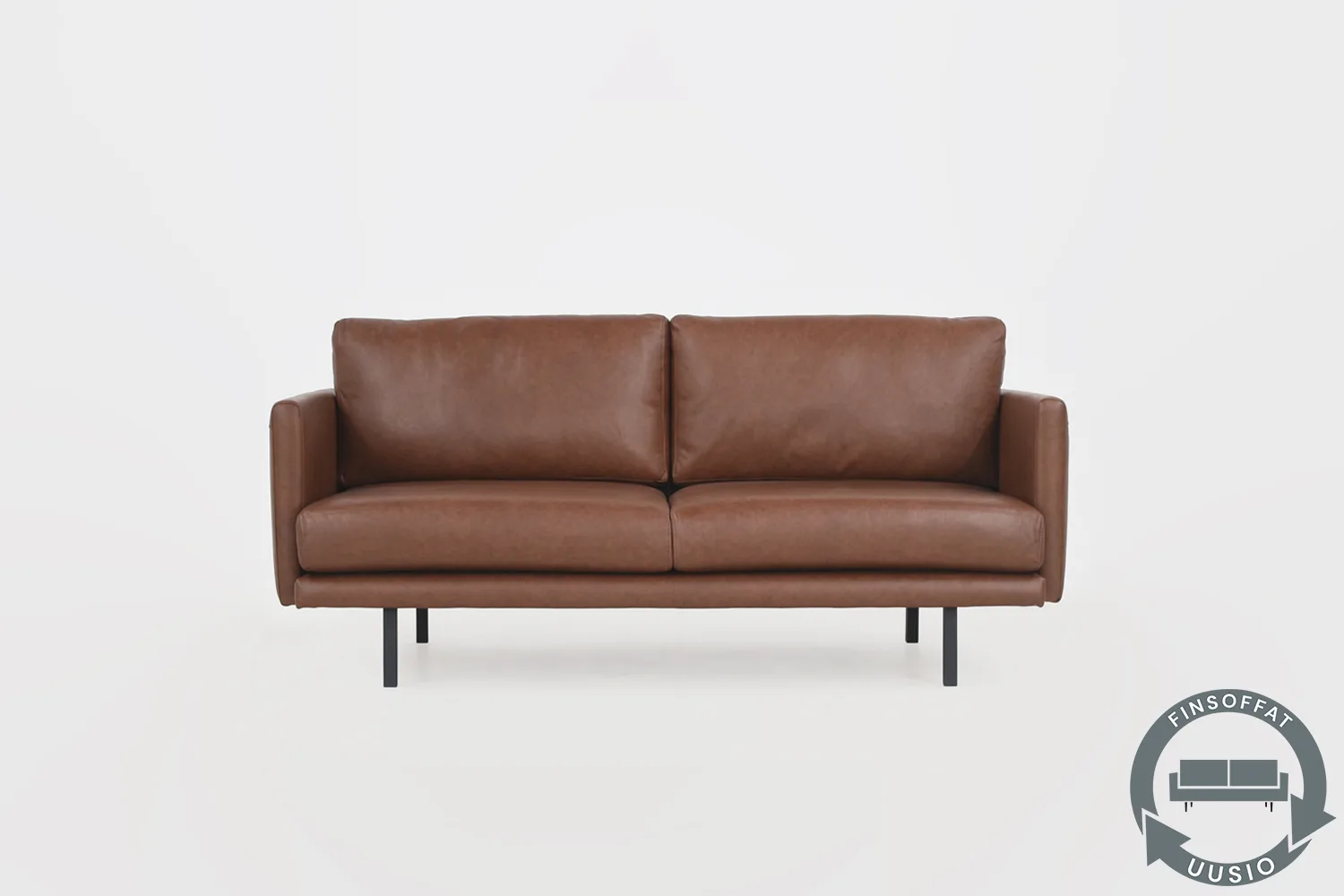 KANERVA 2,5 istuttava nahkasohva, UUSIO-kierrätyssohva